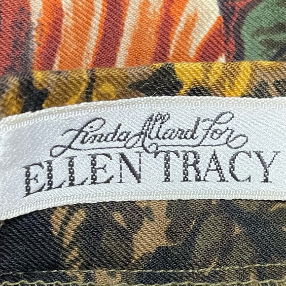 VINTAGE LINDA ALLARD FOR ELLEN TRACY PLEATS & PATTERNED MIDI SKIRT WOMENS SIZE 8 - Picture 4 of 6